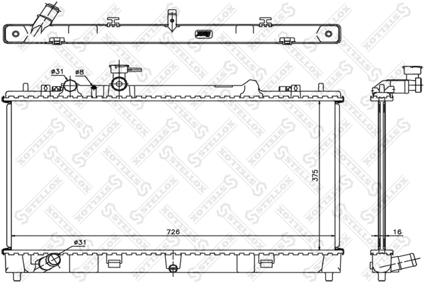 Radiator, engine cooling (10-26702-SX)