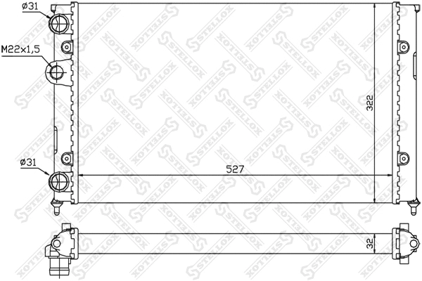 Radiator, engine cooling (10-26413-SX)