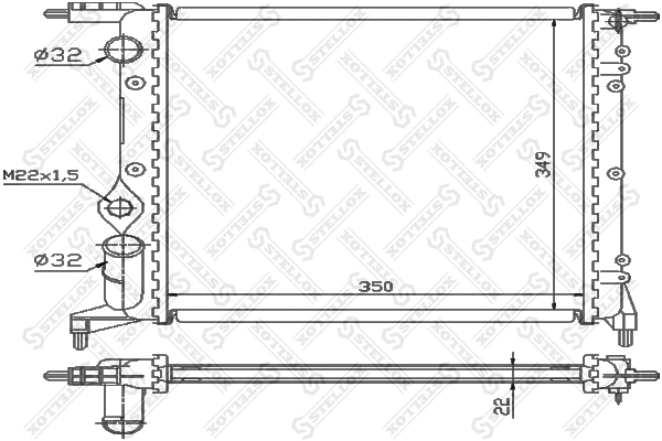 Radiator, engine cooling (10-25371-SX)