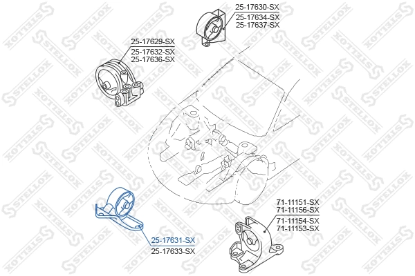 Mounting, engine (25-17631-SX)