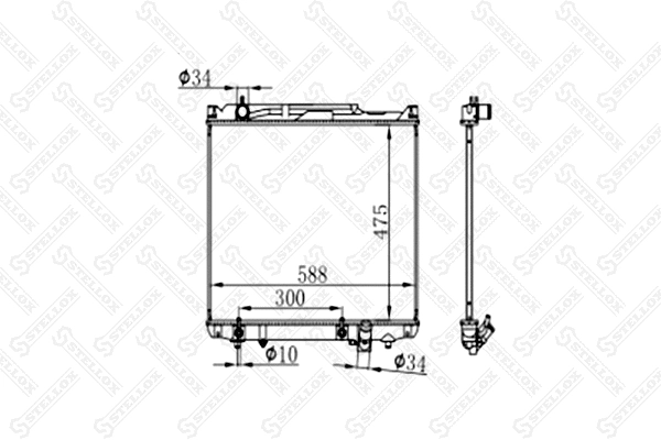 Radiator, engine cooling (10-26793-SX)
