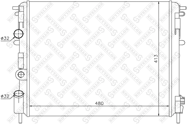 Radiator, engine cooling (10-25134-SX)
