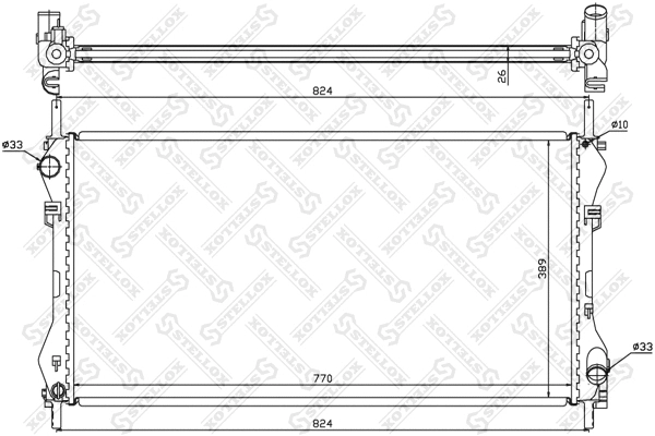Radiator, engine cooling (10-25375-SX)