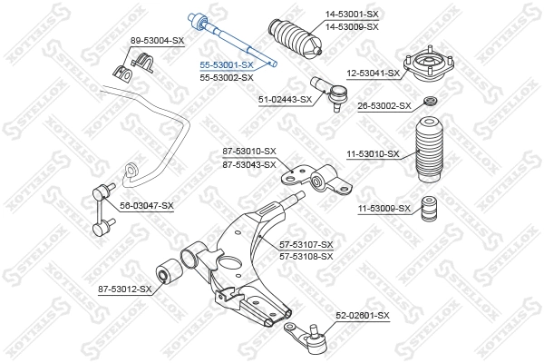 Inner Tie Rod (55-53001-SX)