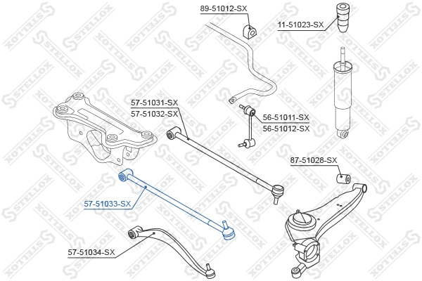 Control/Trailing Arm, wheel suspension (57-51033-SX)