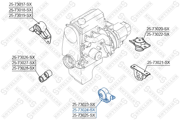 Mounting, engine (25-73024-SX)