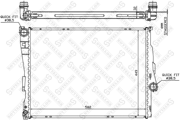 Radiator, engine cooling (10-25195-SX)