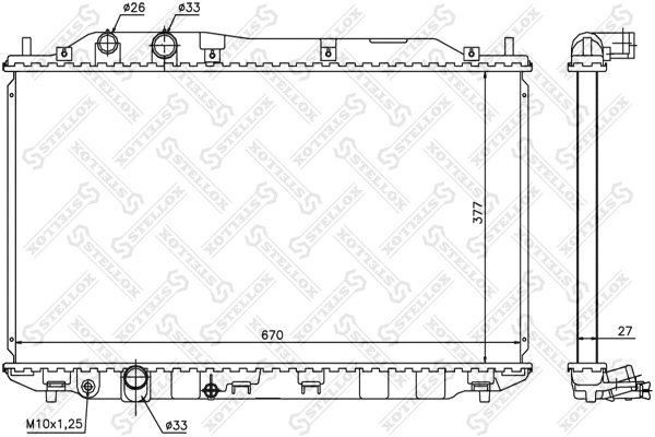 Radiator, engine cooling (10-25421-SX)