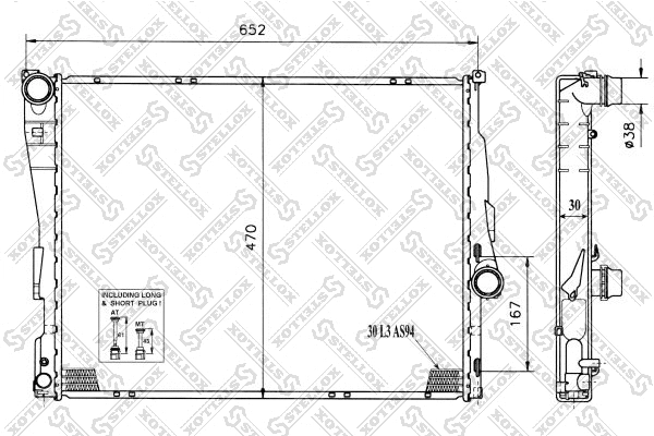 Radiator, engine cooling (10-25128-SX)