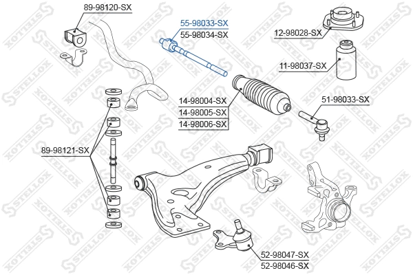 Inner Tie Rod (55-98033-SX)