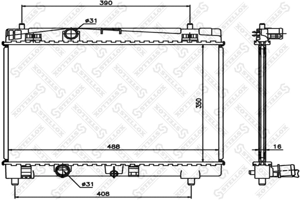 Radiator, engine cooling (10-26321-SX)