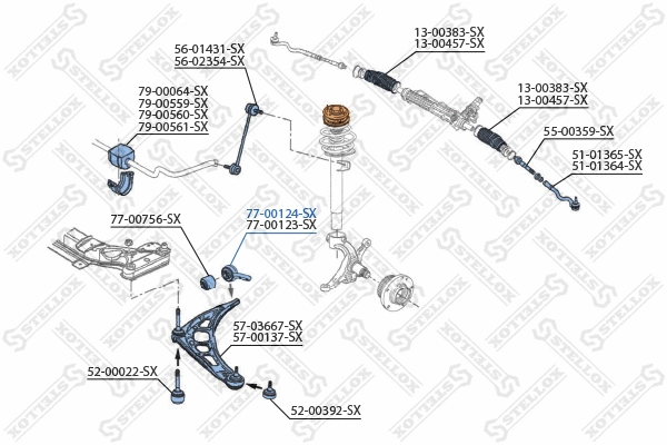 Mounting, control/trailing arm (77-00124-SX)