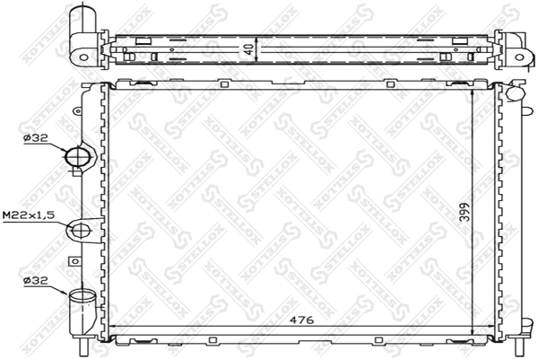 Radiator, engine cooling (10-26189-SX)