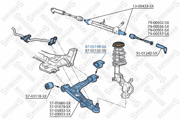 Mounting, control/trailing arm