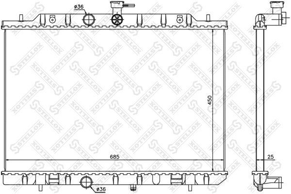 Radiator, engine cooling (10-25453-SX)