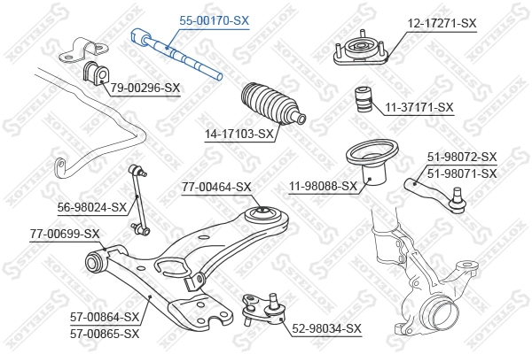 Inner Tie Rod (55-00170-SX)