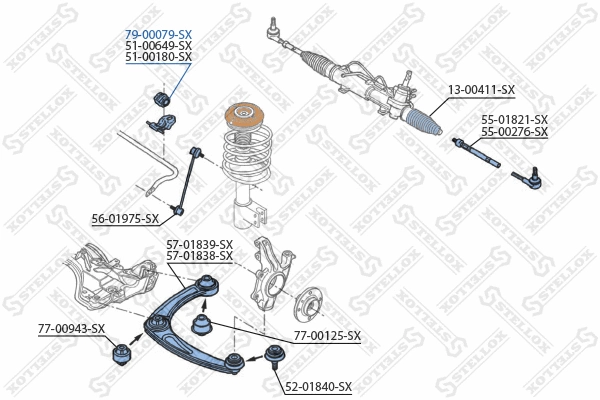 Mounting, stabiliser bar (79-00079-SX)