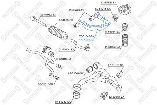 Control/Trailing Arm, wheel suspension (57-51047-SX)