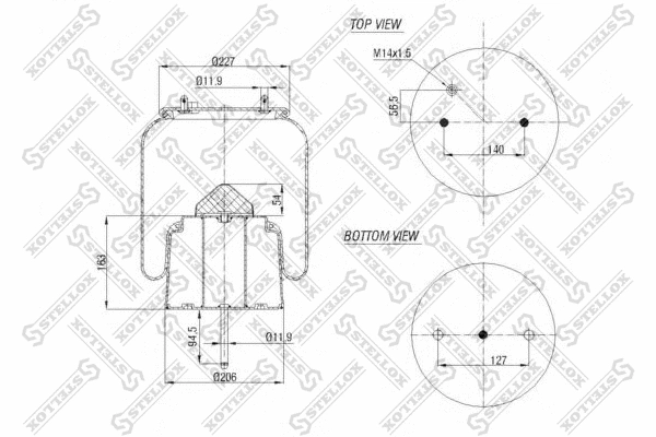Bellow, air suspension (84-00152-SX)
