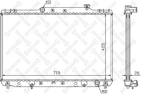 Radiator, engine cooling (10-26380-SX)