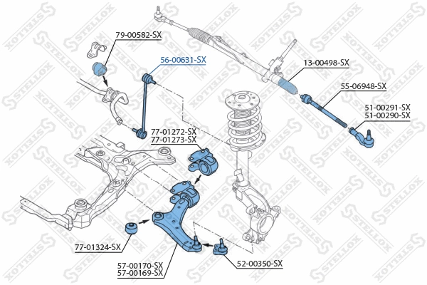 Link/Coupling Rod, stabiliser bar (56-00631-SX)