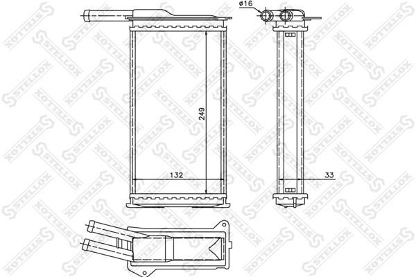 Heat Exchanger, interior heating (10-35009-SX)