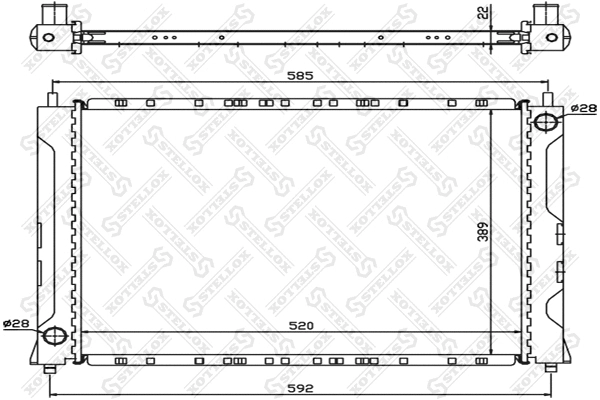 Radiator, engine cooling (10-25202-SX)