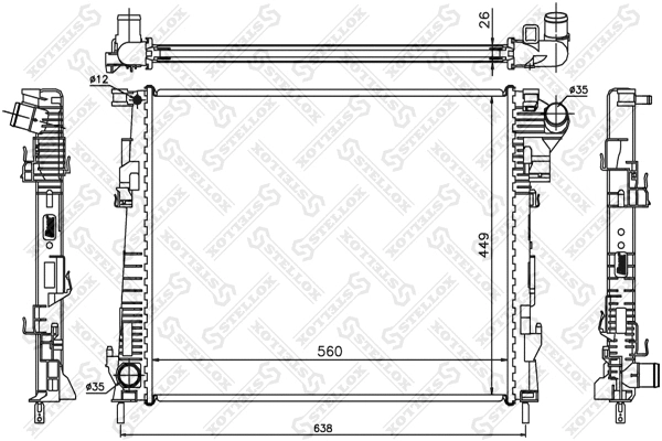 Radiator, engine cooling (10-26061-SX)