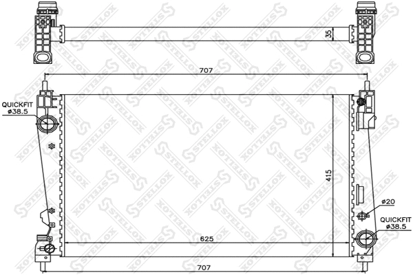 Radiator, engine cooling (10-25770-SX)