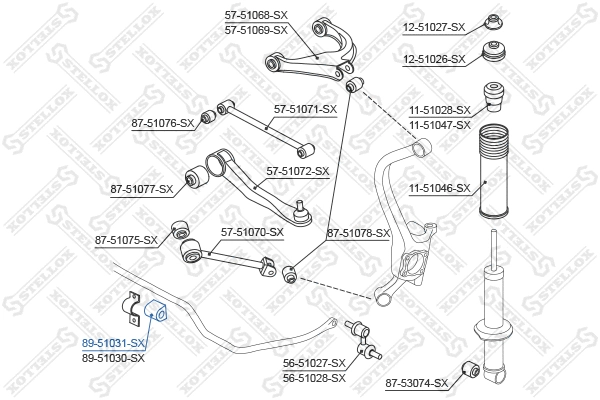 Mounting, stabiliser bar (89-51031-SX)