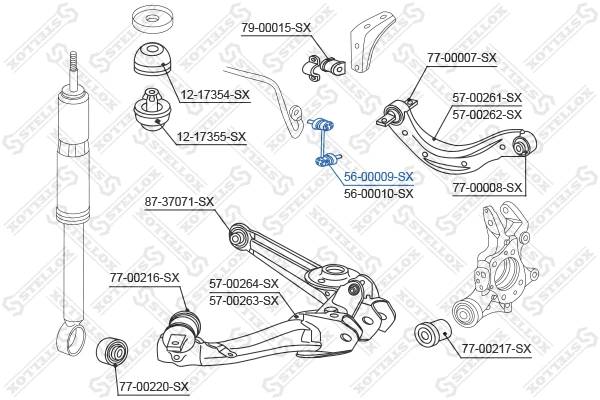 Link/Coupling Rod, stabiliser bar (56-00009-SX)