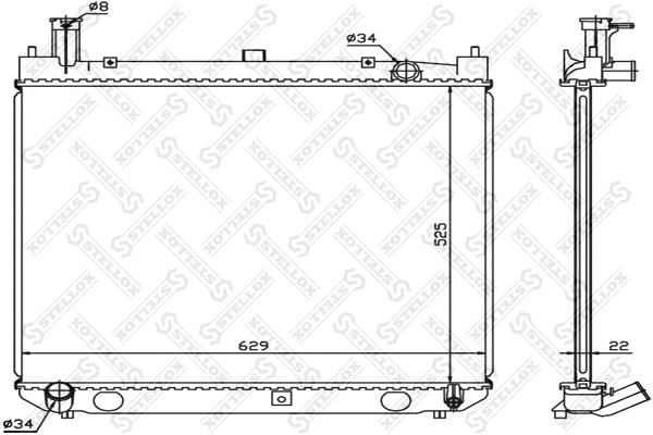 Radiator, engine cooling (10-26397-SX)