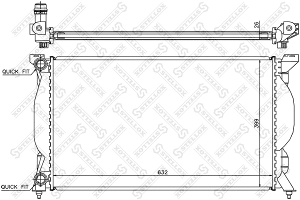Radiator, engine cooling (10-25334-SX)