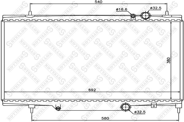 Radiator, engine cooling (10-25164-SX)