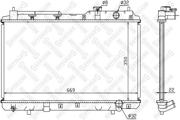 Radiator, engine cooling (10-25343-SX)