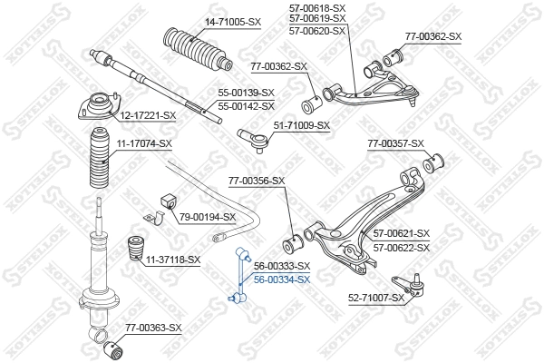 Link/Coupling Rod, stabiliser bar (56-00334-SX)
