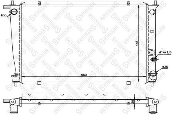 Radiator, engine cooling (10-25184-SX)