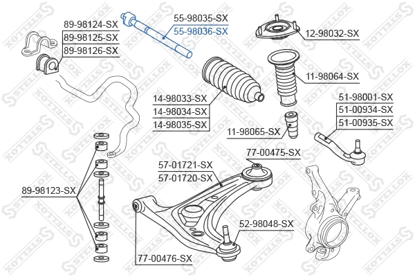 Inner Tie Rod (55-98036-SX)