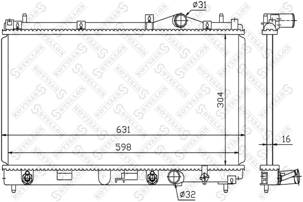 Radiator, engine cooling (10-25616-SX)
