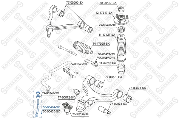 Link/Coupling Rod, stabiliser bar (56-00424-SX)