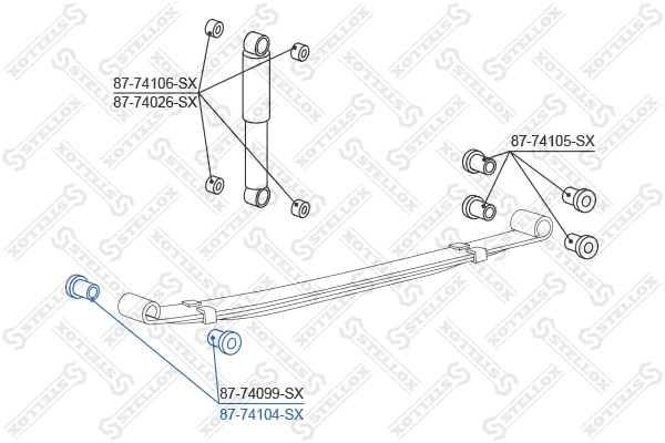Mounting, control/trailing arm (87-74104-SX)