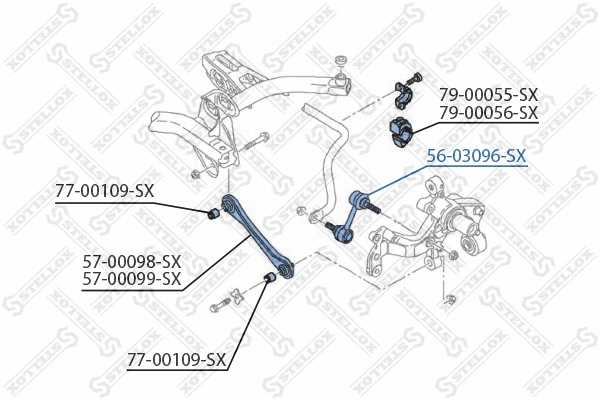 Link/Coupling Rod, stabiliser bar (56-03096-SX)