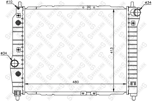 Radiator, engine cooling (10-25323-SX)