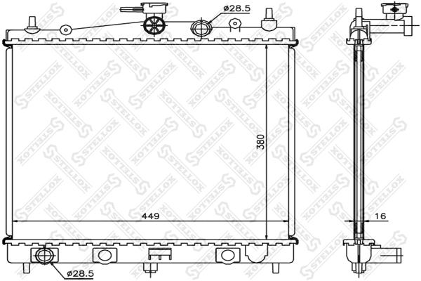 Radiator, engine cooling (10-25973-SX)