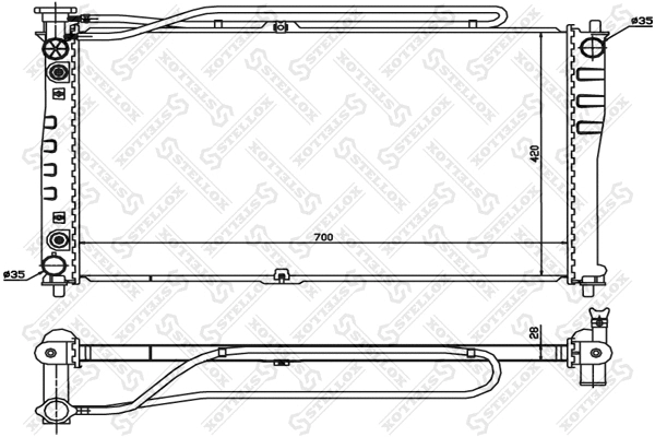 Radiator, engine cooling (10-26489-SX)