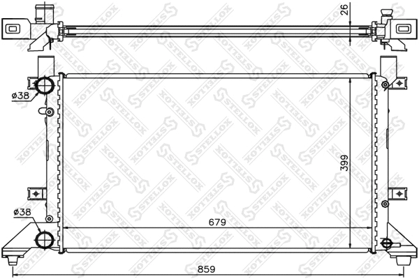 Radiator, engine cooling (10-25007-SX)