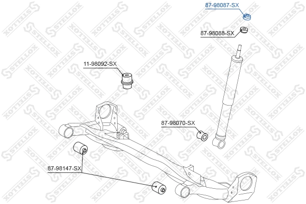 Repair Kit, suspension strut support mount (87-98087-SX)