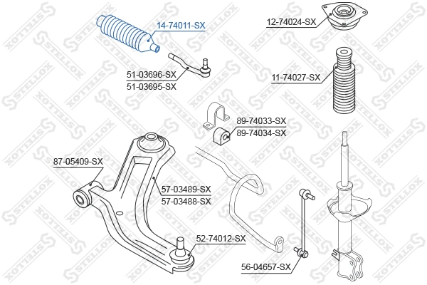 Bellow, steering (14-74011-SX)