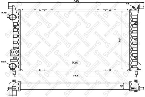 Radiator, engine cooling (10-25736-SX)