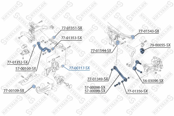 Mounting, control/trailing arm (77-00117-SX)
